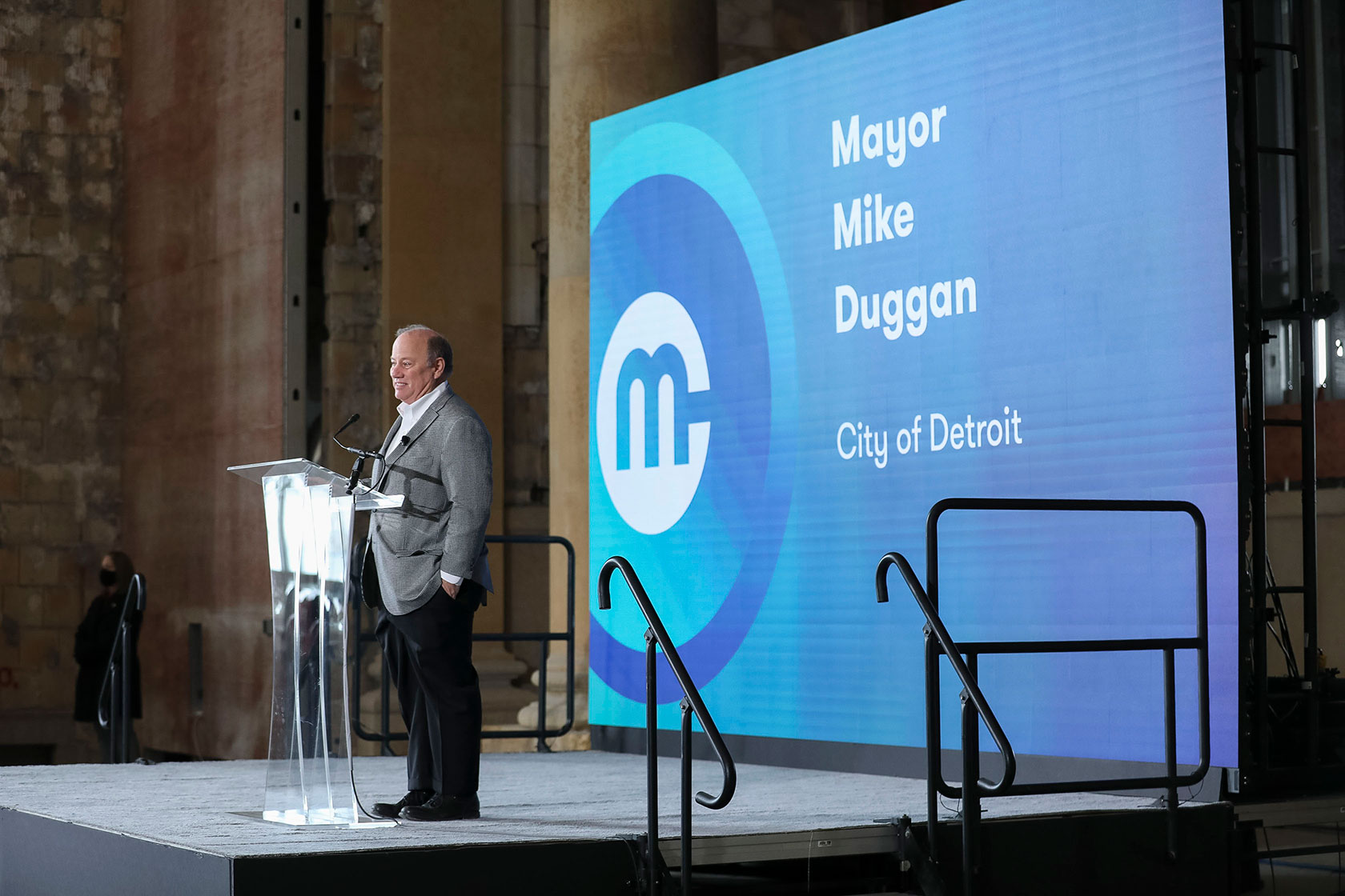 Detroit mayor Mike Duggan at the Michigan Central Founding Member and Partnership Announcement