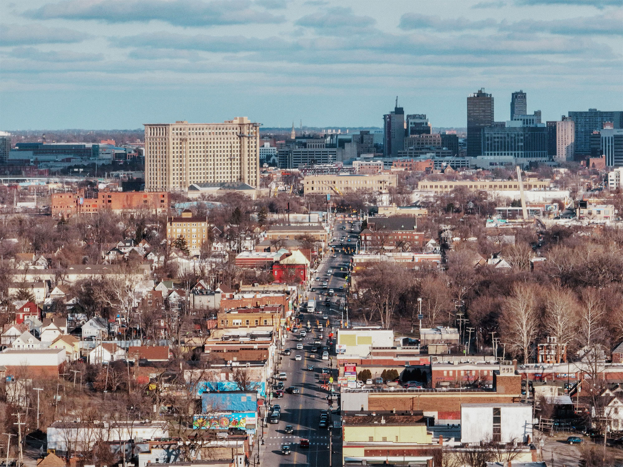 Central Station and southwest Detroit Winter 2021